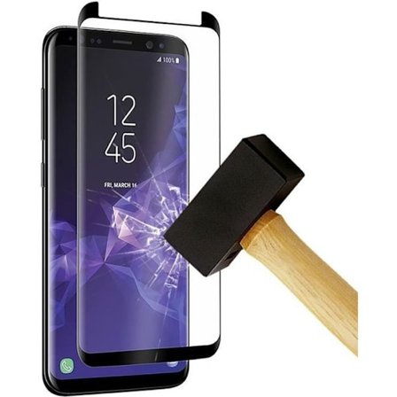 4D skärmskydd av härdat glasfilm till Samsung Galaxy S9 Plus Svart