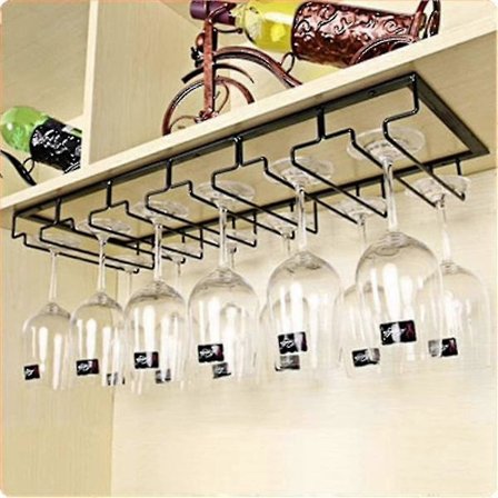 Hængende Glas Rack - Vinglas Rack Med 6 Skinner Til 12-18 Glas, 60 X 22.5 X 5.5cm_God kvalitet