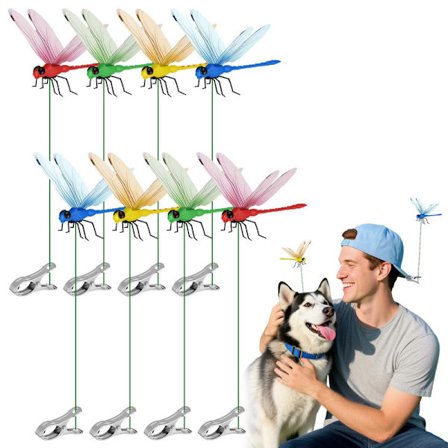 8 kpl Keinotekoisia sudenkorentoklipsiä ulkokäyttöön 3D Sudenkorentokoriste Puutarhanhoito, 3D Sudenkorento Puutarhakoristeelliset klipsit