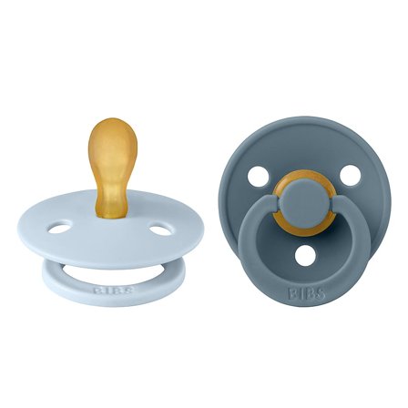 BIBS Colour Sut Latex Flad 2-pak Baby Blue/Petrol Str. 1, Børn & Forældre, Sutter, Latexsutter