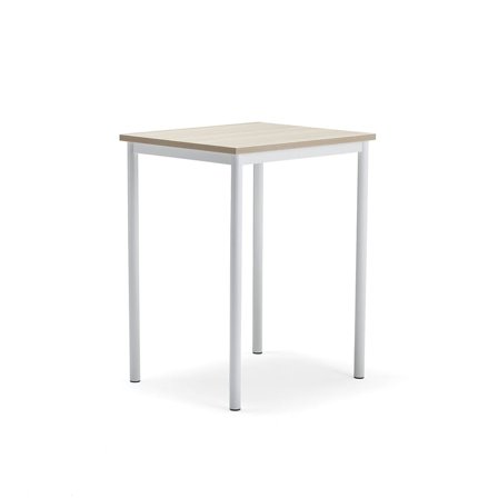 Stół SONITUS PLUS, 700x600x900 mm, laminat HPL jesion, redukcja hałasu, biały