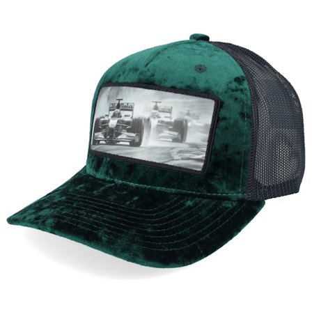 Calza Pennello - Groen trucker Cap - Formula Racing British Racing Green A-Frame Velvet @ Hatstore