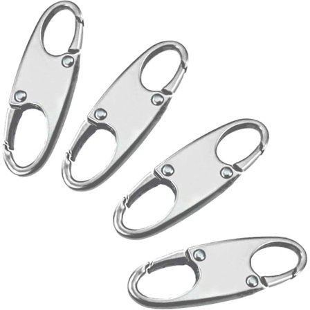 Lynlåsklemme tyverisikring, dobbelt åbning lynlåstrækker udskiftning, aftagelige lynlåskontakter lynlåslås-sort 4 stk.[SL]