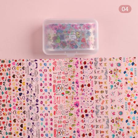 1 Box Manikyr Starry Stickers Heart Butterfly Nagelfolier Naglar