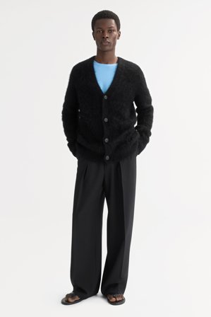 Soft Goat - Men's Alpaca Cardigan - Men cashmere sweater - XXL - Black