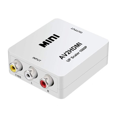 RCA till HDMI-omvandlare, AV till HDMI-adapter ABLEWE 1080P Mini RCA Komposit CVBS Video Ljudomvandlaradapter Stöder PAL/NTSC för TV/PC/PS3/STB/Xbox