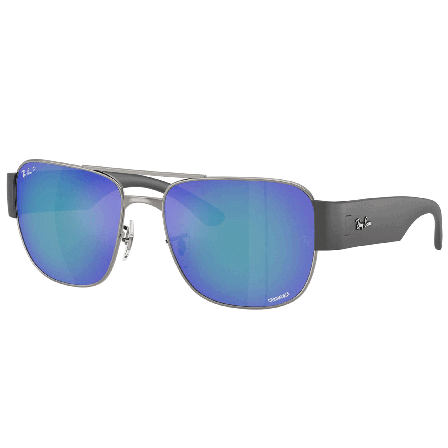 Ray-Ban RB3756CH Chromance Polished Gunmetal Polar Grey Mirror Blue