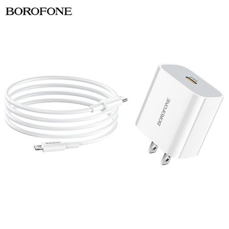 Borofone BA38 Plus PD20W laddare för iPhone 12 US-standard snabbladdningssats [DB]