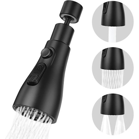 Köksblandare Sprayer 360 Grader Kran, 3 Lägen Köksblandare Munstycke Med Luftare, Köksblandare Blandare Kran Vridbar Kranhuvud, Universell Justerbar