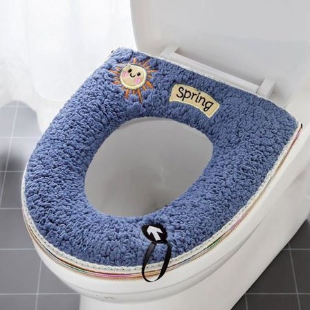 4 kpl Lämmin Pehmoinen WC-istuimen Päällinen, Vedenpitävä Pohja, Ylellinen WC-istuimen Pehmuste, Värikäs Universaali WC-istuimen Päällinen