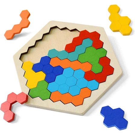 Hexagon pussel för barn, logik IQ-spel, pussel för barn