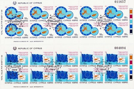 Cypern 1988 - MICHEL 693-694 - Miniark - Stemplet