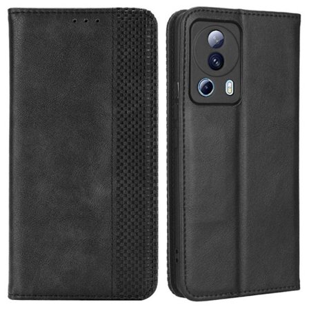 Xiaomi 13 Lite Stand Telefonetui Fuld Beskyttelse Pung Cover - Sort