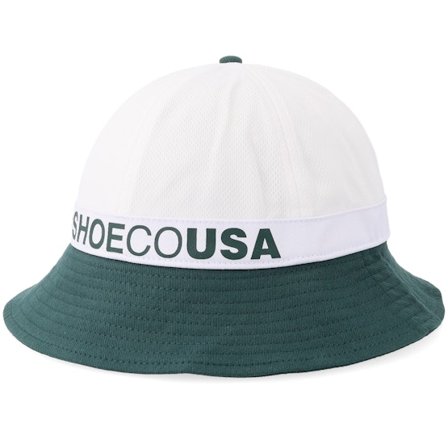 DC - Zamla Hat White/Green Bucket Bucket White Hat - @ Hatstore