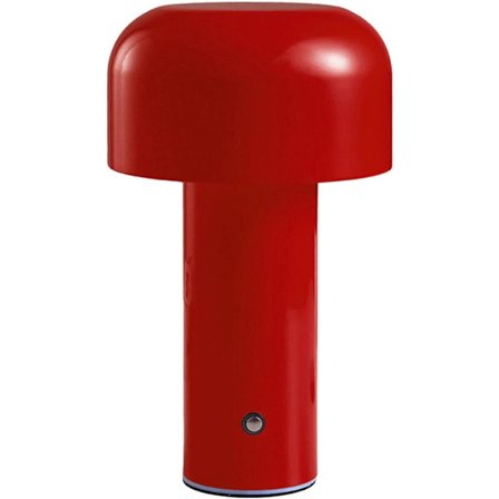 Soppebordlampe, Moderne Industriell Design Dimbar Nattlampe med Justerbare LED-perler for Sengen på Soverommet (Rød)