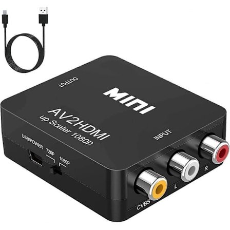 AV till HDMI-omvandlare, RCA till HDMI, 1080P Mini RCA Komposit CVBS Video Audio