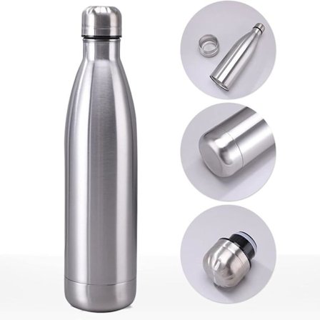 1,5L Vannflasker i Rustfritt Stål, Gjenbrukbar Sportsvannflaske i Metall Holder Drikke Varm og Kald