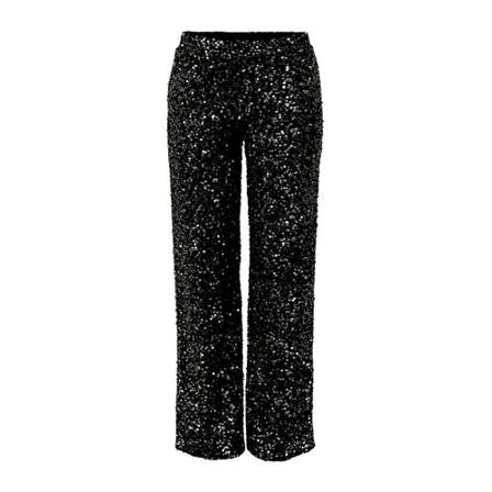 Pieces, Pckam HW Wide Pant Zwart, Dames, Maat:S