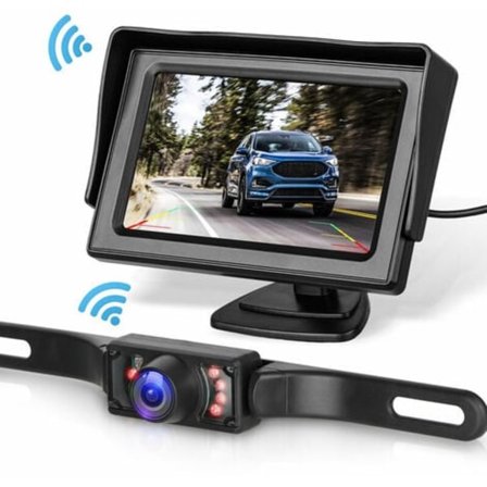 Trådlöst backkamerasystem för bil/lastbil/van/pickup/husbil 4,3'' skärm Bakre vy backsystem