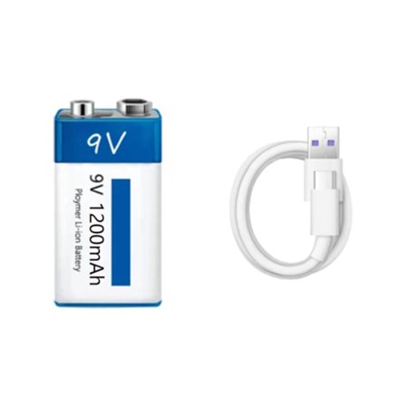 6600mAh 9V Laddningsbart Li-ion Batteri för Mikrofon Multimeter RC Leksak Kamera Multimeter Mikrofon Metalldetektor