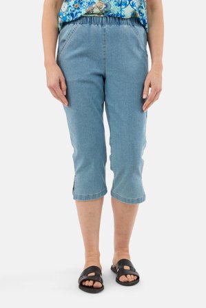 SIGNATURE - Capri Bukser - Lyseblå Denim - Elastik i Taljen