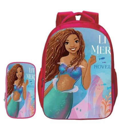 Pieni merenneito koululaukku Tyttöjen Lapset Reppu Disney Princess Green