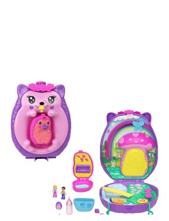 Polly Pocket Hedgehog Mom & Baby Purse Playset With 2 Dolls & 16 Accessories Including Pets - Multi/patterned - ONE SIZE