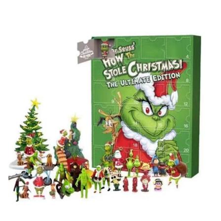 Ny Grinch Julekalender 2024 - 24 Dager Nedtelling - Blindboks Julegave til Barn og Voksen A8