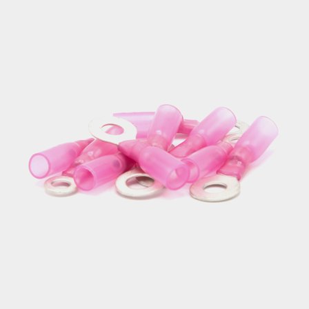 Terminales de anillo con tubo termorretráctil adhesivo Oceanflex, Ø6.4 mm, para cable 0.5 - 1.5 mm², paquete de 10, Rojo