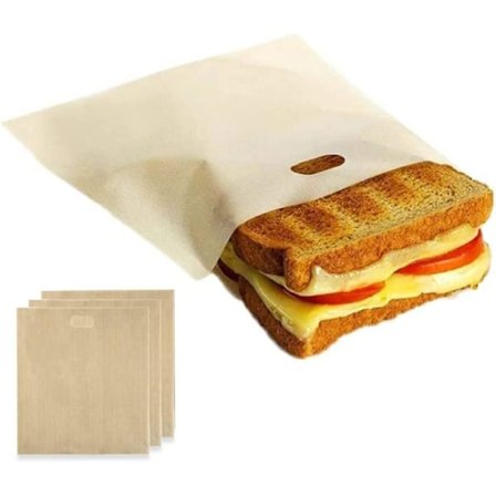Leivänpaahdinpussit Uudelleenkäytettävät Tarttumattomat Taskut Sandwich-leivänpaahdinpussit 3 kpl, Paahtopussit Pestävä Lahja