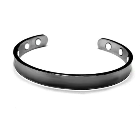 Kuparinen magneettirannekoru miehille ja naisille 99,9 % puhdasta kuparia, säädettävä 6,8 tuuman rannekoru, jossa 8 magneettia (musta)