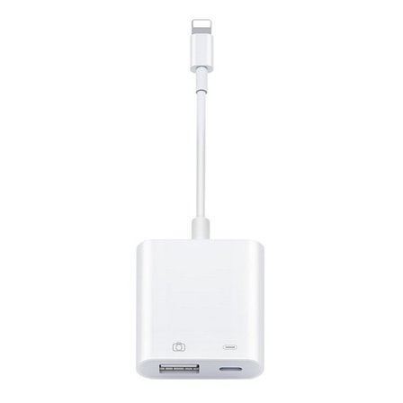 SiGN Lightning & USB Kamera Adapter 5V, 1A - Vit