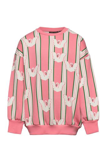 Swan Aop Sweatshirt Sweat-shirt Genser Rosa Mini Rodini