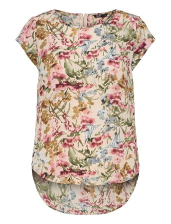Onlvic Ss Aop Top Wvn Blouses Short-sleeved Hvit ONLY