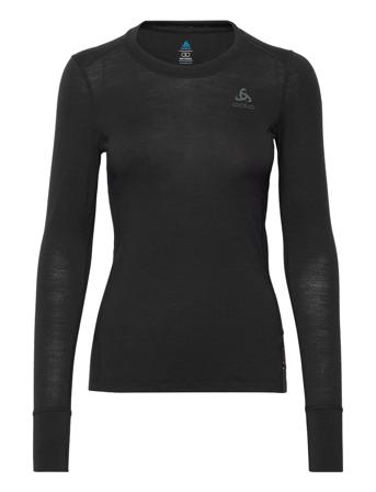 Odlo W Crewneck Ls 100% Merino Warm Base Layer Tops Sort Odlo