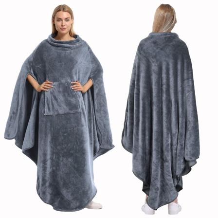 Fleece-peittotakki aikuisille naisille ja miehille, suuri pehmeä lämmin mukava pörröinen peitto ilman hihoja, Wrap ThrowBY A