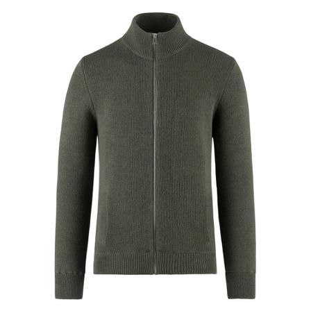 BomBoogie, Wool Blend Tricot Sweater with Zip Grijs, Heren, Maat:M