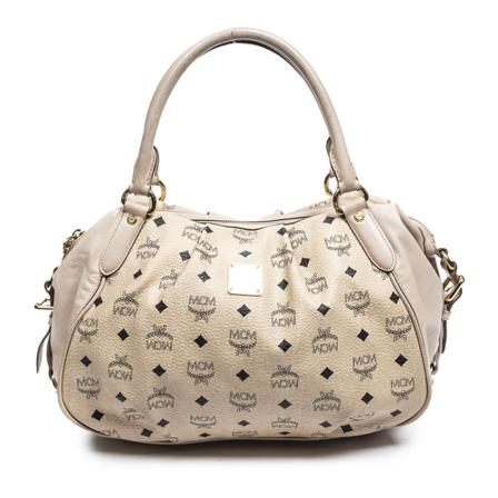 MCM Pre-owned, Shoulder Zip Tote Beige, Dames, Maat:ONE Size,leer