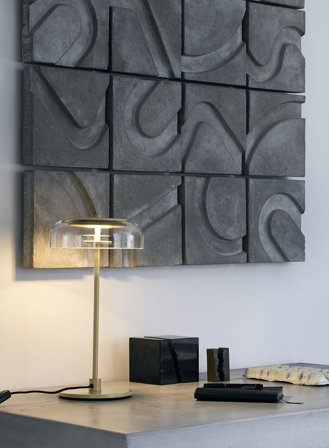 Blossi bordlampe H44 - nordic gold/klar