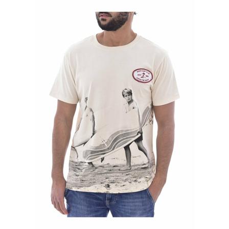 Guess, Tee shirt Beige, Heren, Maat:M