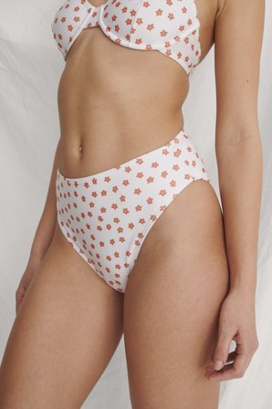 Handpicked x NA-KD Bas de bikini taille haute recyclé - Bikinis - Flower - X-Small