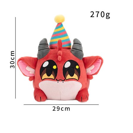 Plysdukker til følelsesmæssig støtte, rød flyvende legetøj, søde tøjdyr i PP-bomuld [DB]