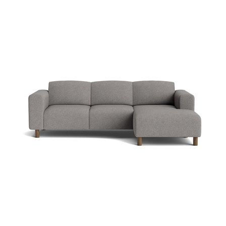 Toledo chaiselong sofa, højrevendt - Loop Grå - 238x152x78 - Sofa, chaiselong
