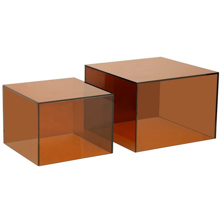 Quadro sofabordssæt, glas - Brun - 50/40x50/40x35/30 - Sofabord