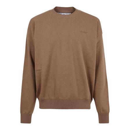 Off White, Round-neck Knitwear Brązowy, Mężczyzna, Rozmiar: M