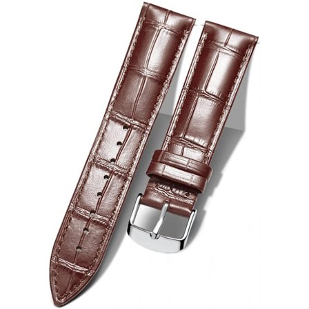 AVEKI Aito Nahka Ranneke Kellon Vaihtohihnaksi Monivärinen Vedenkestävä Miehille ja Naisille, Ruskea (15mm)