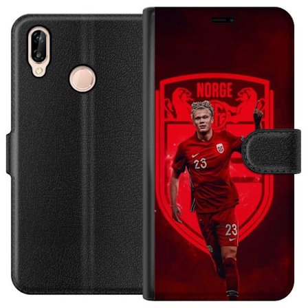 Kompatibelt Lommeboketui til Huawei P20 lite Erling Haaland Manchester City Norge fotball målmaskin angriper sterk fysikk fart og kliniske avslutning