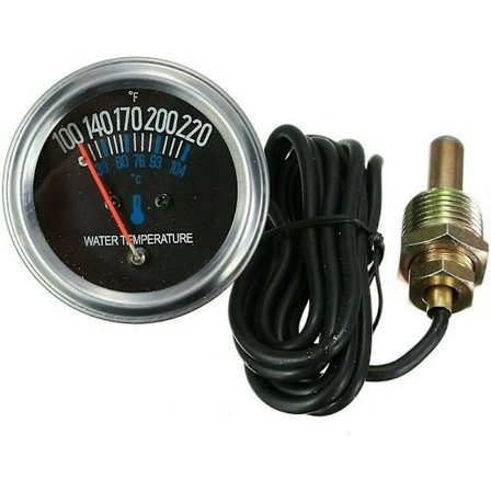 52mm Vandtemperaturmåler 38-104 Bil Mekanisk Måler Med Gult Lys Dc 12v Mekanisk Tilbehør Pointer Motor Instrument(sort)