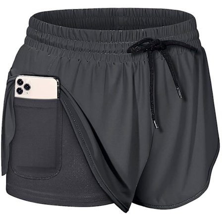 Shorts Womens Sport Hotpants Med Lommer Snøring