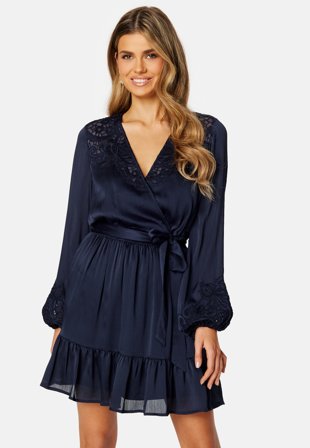 Guess Adora LS Dress G7P1 BLACKENED BLUE Klær